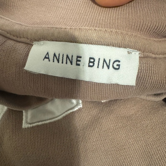 Anine Bing Brown Oversized Sweatshirt with Silver Lettering - Picture 4 of 4